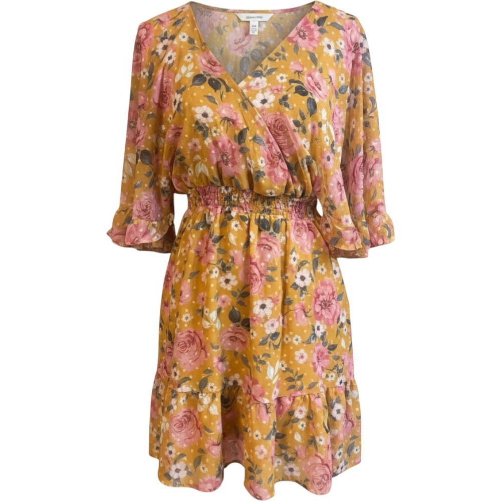 Peach Love Women's Floral Dress Medium